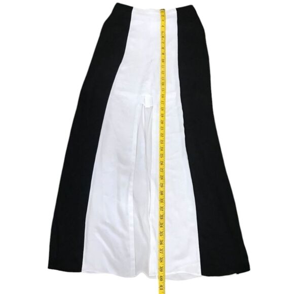 BCBG MAXAZRIA Flowy Chiffon Midi Skirt Sammy Ivory and Black size Small - Picture 7 of 16